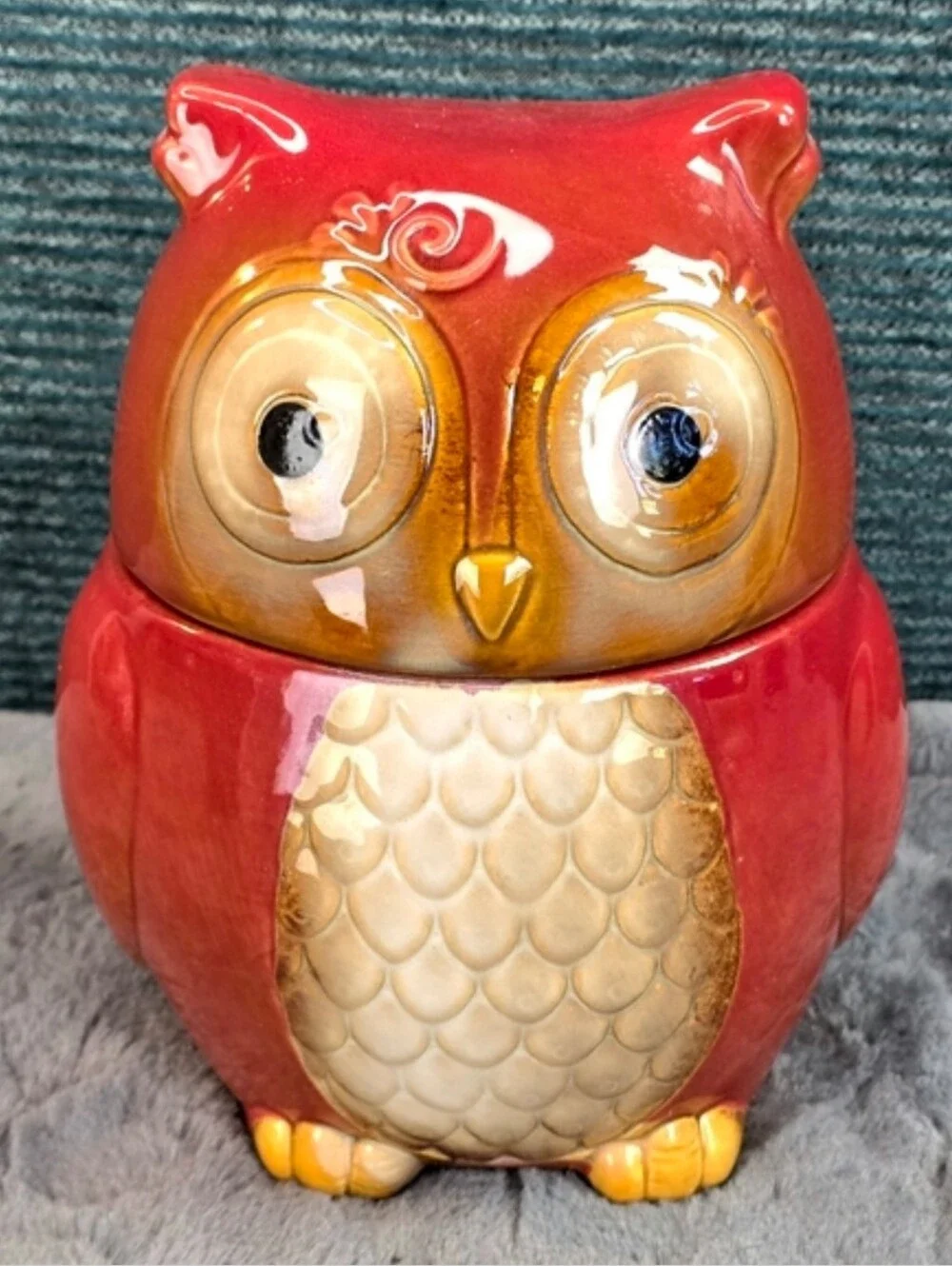Adorable Owl Ceramic Canister/Cookie Jar Gibson Home
